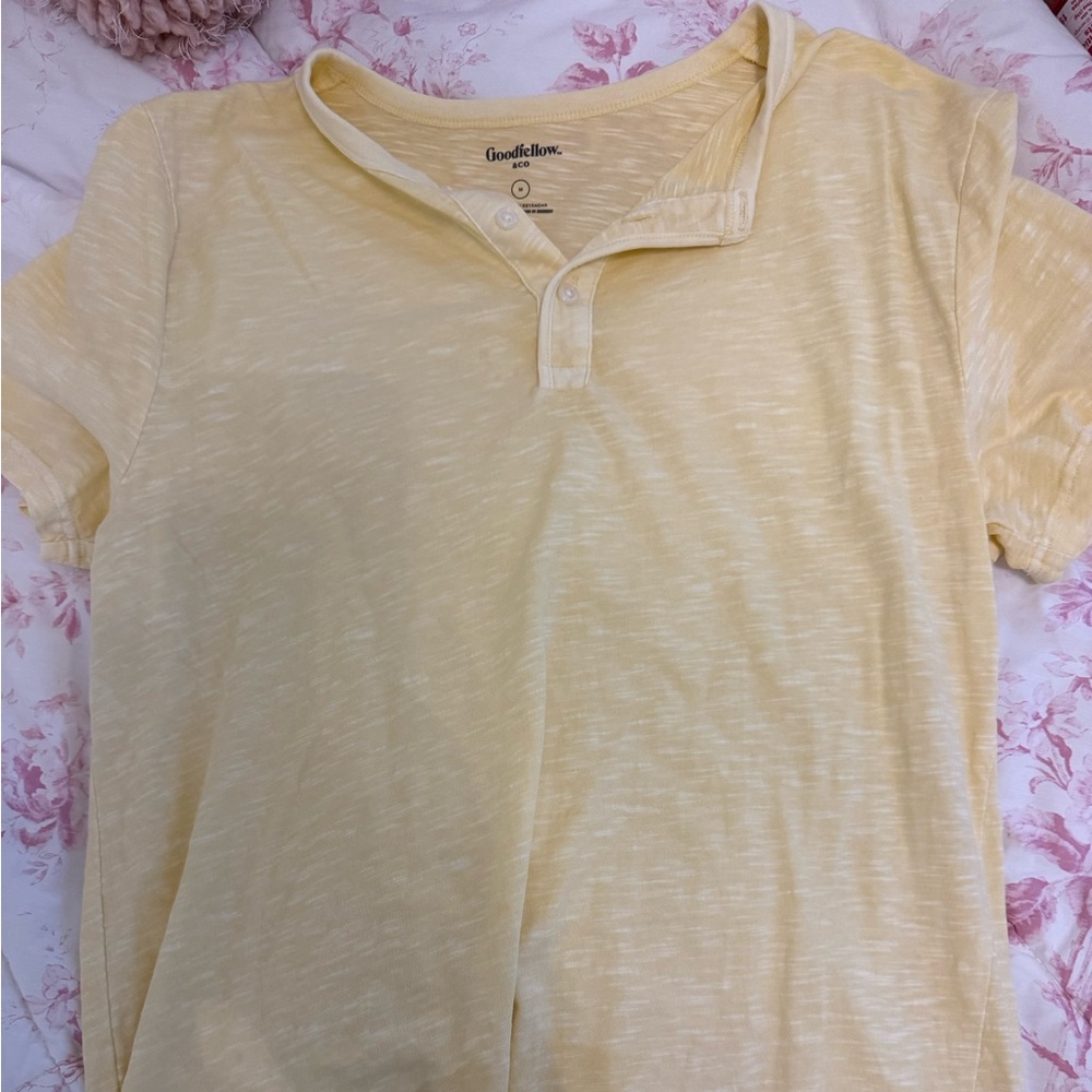 Butter yellow Henley tee